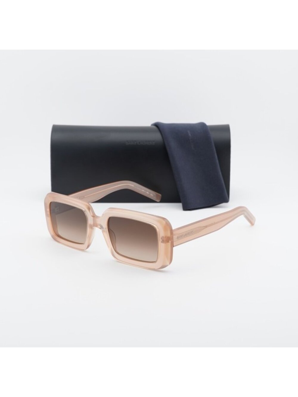 Saint Laurent SL534 SUNRISE 014 Sunglasses Orange Rectangle Frame, Brown Lenses - Picture 12 of 12